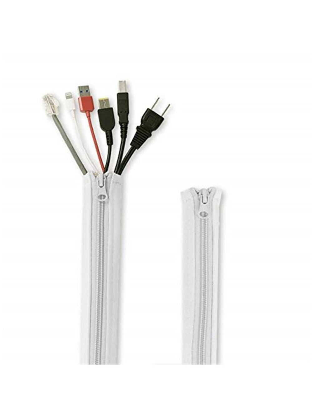 Cable Management Sleeve Zipper Cord Organizer Wire Cover Wrap TV PC Office 2Pack